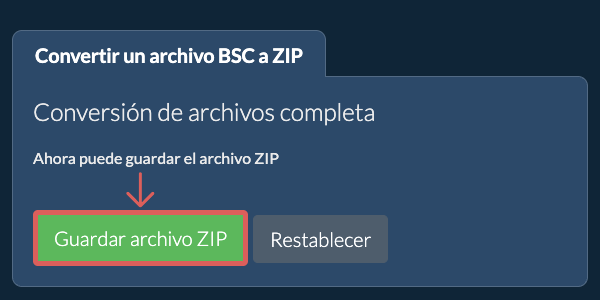 Guardar archivo ZIP