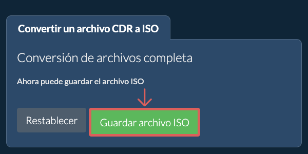 Guardar archivo ISO