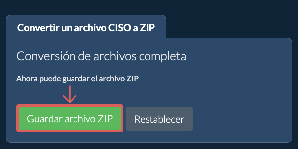Guardar archivo ZIP