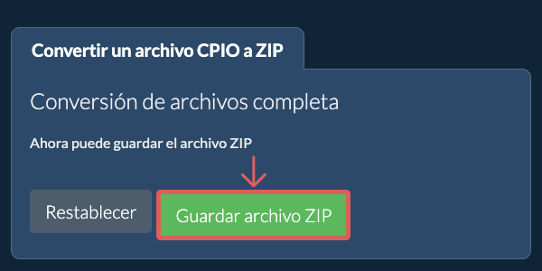 Guardar archivo ZIP