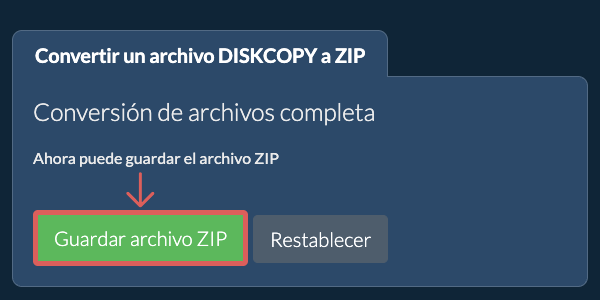 Guardar archivo ZIP