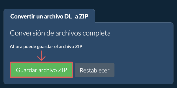 Guardar archivo ZIP