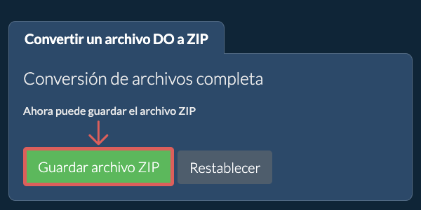 Guardar archivo ZIP