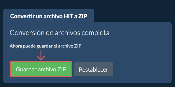 Guardar archivo ZIP
