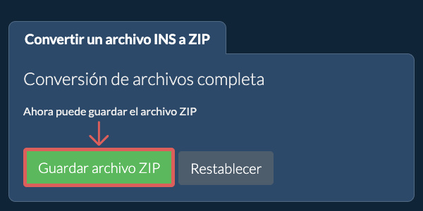 Guardar archivo ZIP