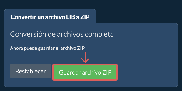 Guardar archivo ZIP