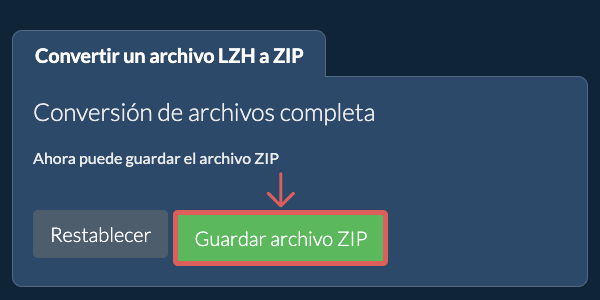 Guardar archivo ZIP