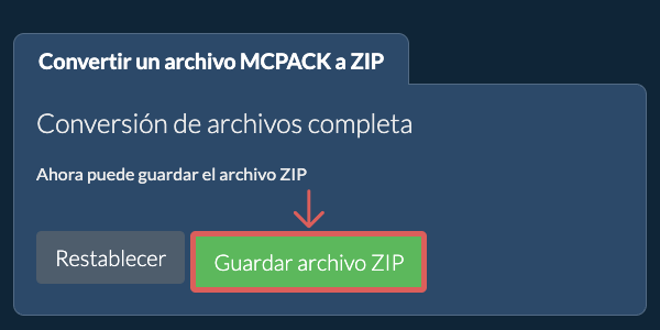Guardar archivo ZIP