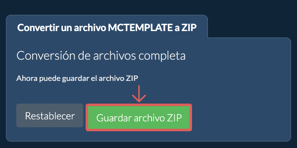 Guardar archivo ZIP