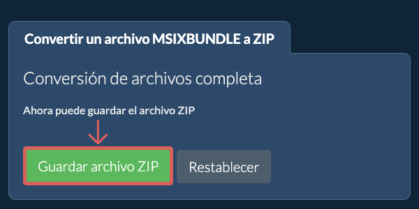 Guardar archivo ZIP