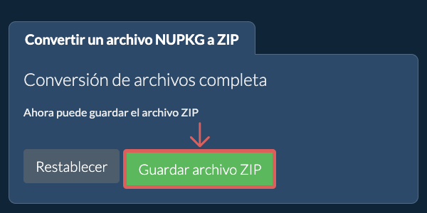 Guardar archivo ZIP