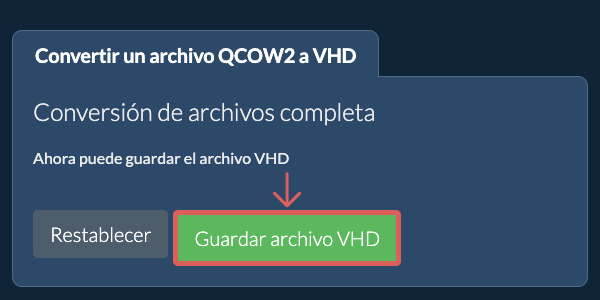 Guardar archivo VHD