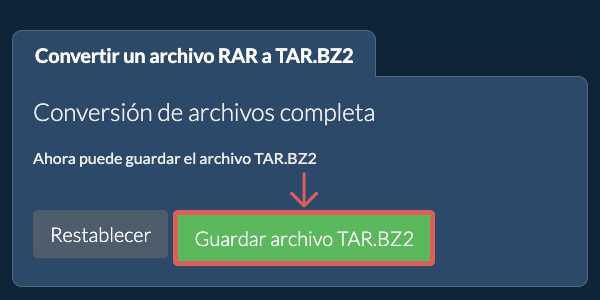 Guardar archivo TAR.BZ2
