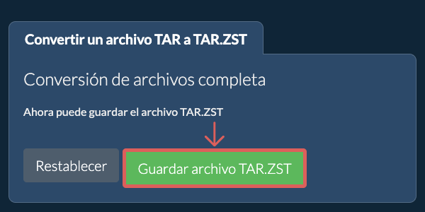 Guardar archivo TAR.ZST