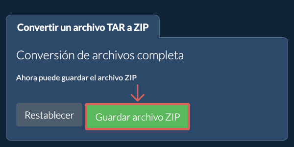 Guardar archivo ZIP