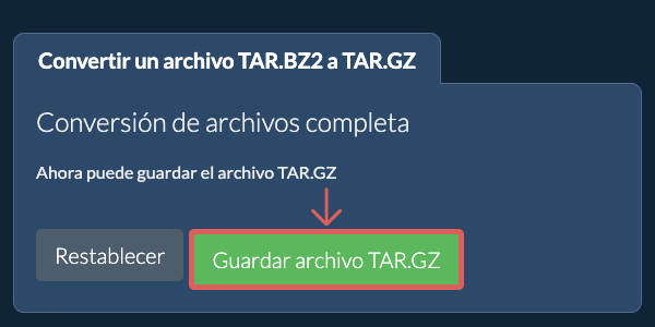Guardar archivo TAR.GZ