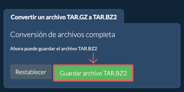 Guardar archivo TAR.BZ2