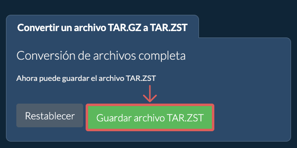 Guardar archivo TAR.ZST