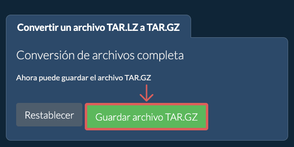 Guardar archivo TAR.GZ