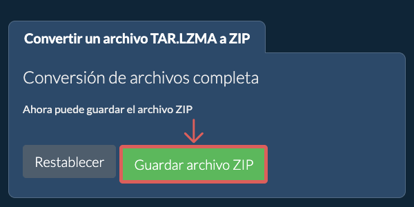 Guardar archivo ZIP