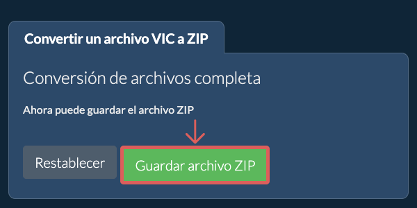 Guardar archivo ZIP