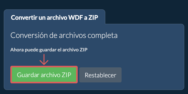 Guardar archivo ZIP