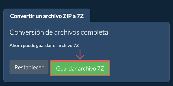 Guardar archivo 7Z