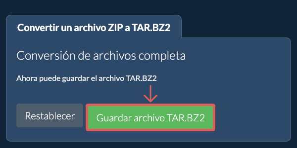 Guardar archivo TAR.BZ2