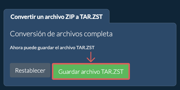 Guardar archivo TAR.ZST