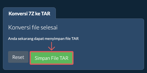 Simpan File TAR