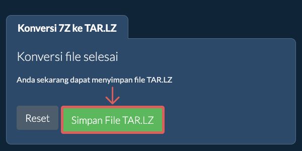 Simpan File TAR.LZ