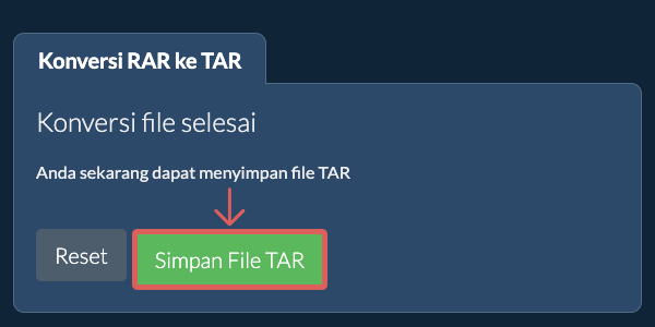 Simpan File TAR