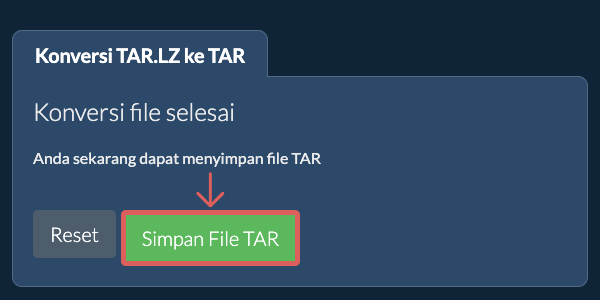 Simpan File TAR