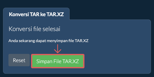 Simpan File TAR.XZ