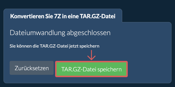 TAR.GZ Datei speichern