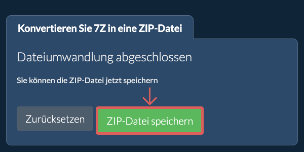 ZIP Datei speichern