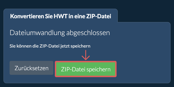 ZIP Datei speichern
