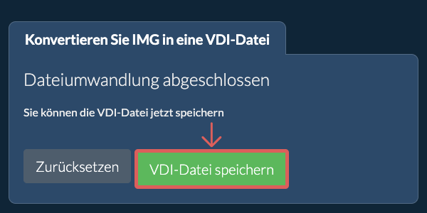 VDI Datei speichern