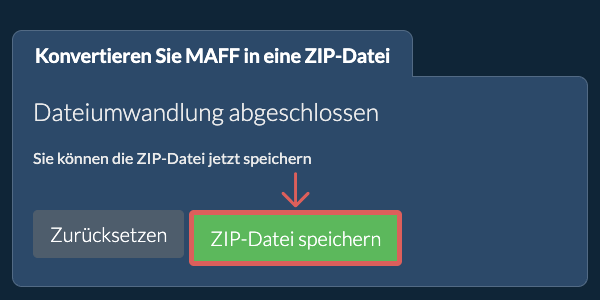 ZIP Datei speichern