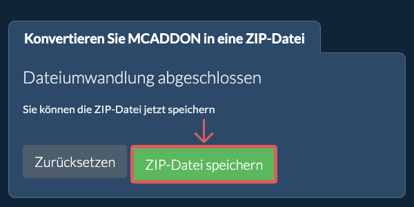 ZIP Datei speichern