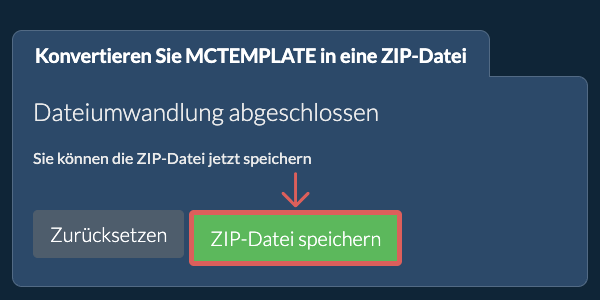 ZIP Datei speichern