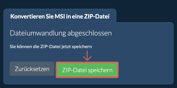ZIP Datei speichern