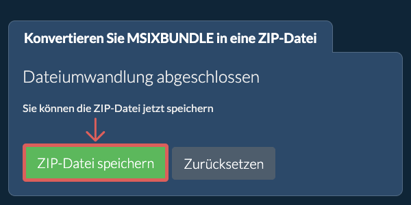 ZIP Datei speichern