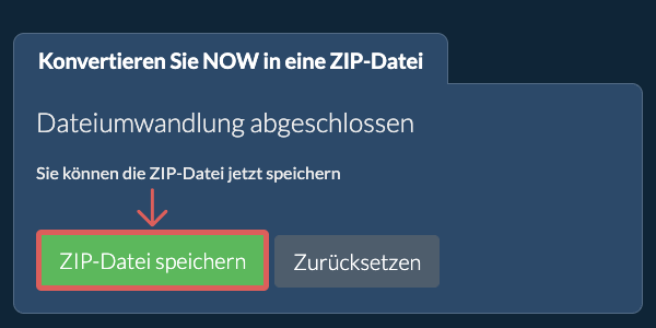 ZIP Datei speichern