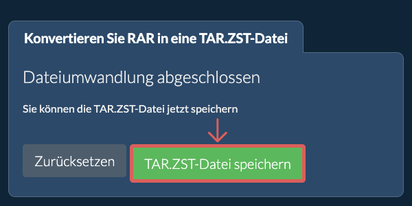 TAR.ZST Datei speichern