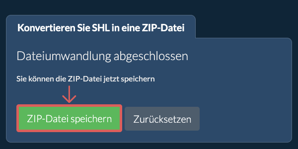 ZIP Datei speichern
