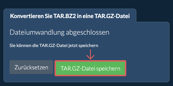 TAR.GZ Datei speichern