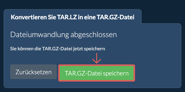 TAR.GZ Datei speichern