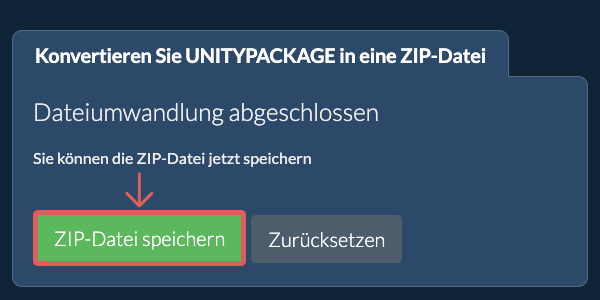 ZIP Datei speichern