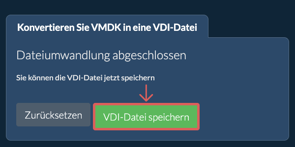 VDI Datei speichern